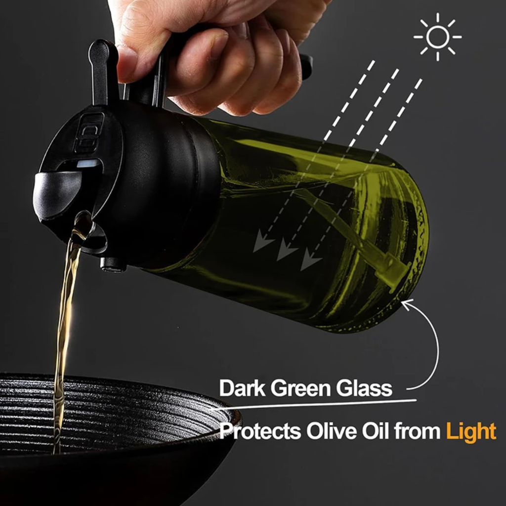 Glass Olive Oil Dispenser Bottle with Auto Flip Cap